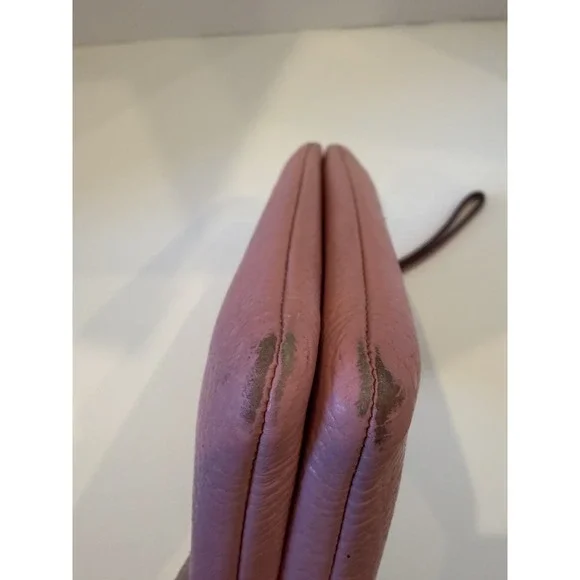 Pink Coach Wristlet Wallet Vintage Two Zip Pockets With Credit Card Slots - Picture 7 of 8